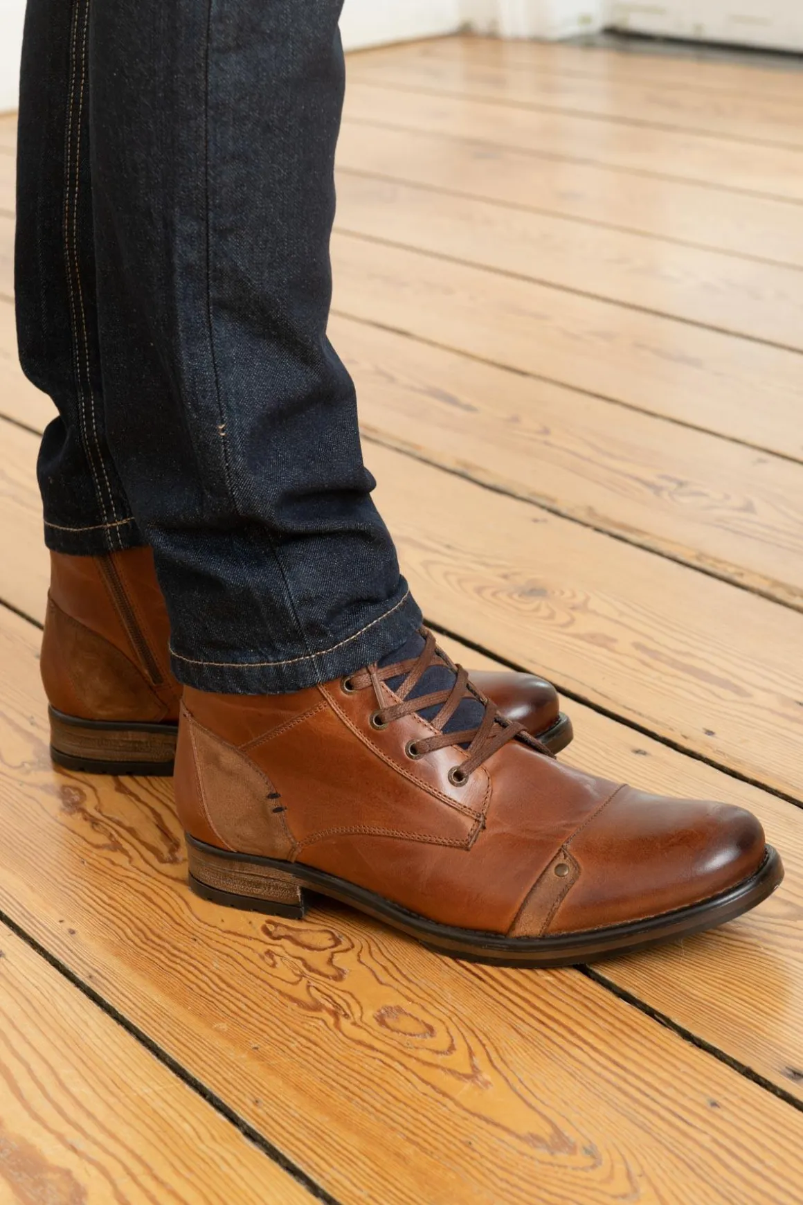 Boots / Bottes Homme Redskins Yani Cognac Marine