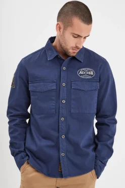 Chemise Homme Daytona Spandon Bull Denim Bleu De Chine