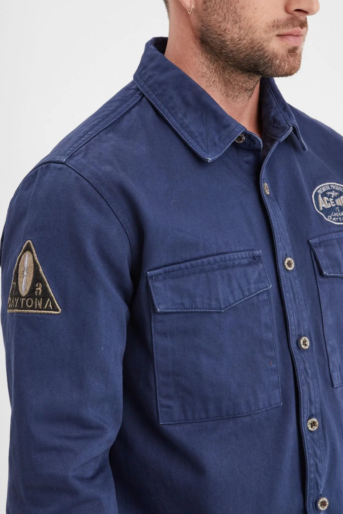 Chemise Homme Daytona Spandon Bull Denim Bleu De Chine