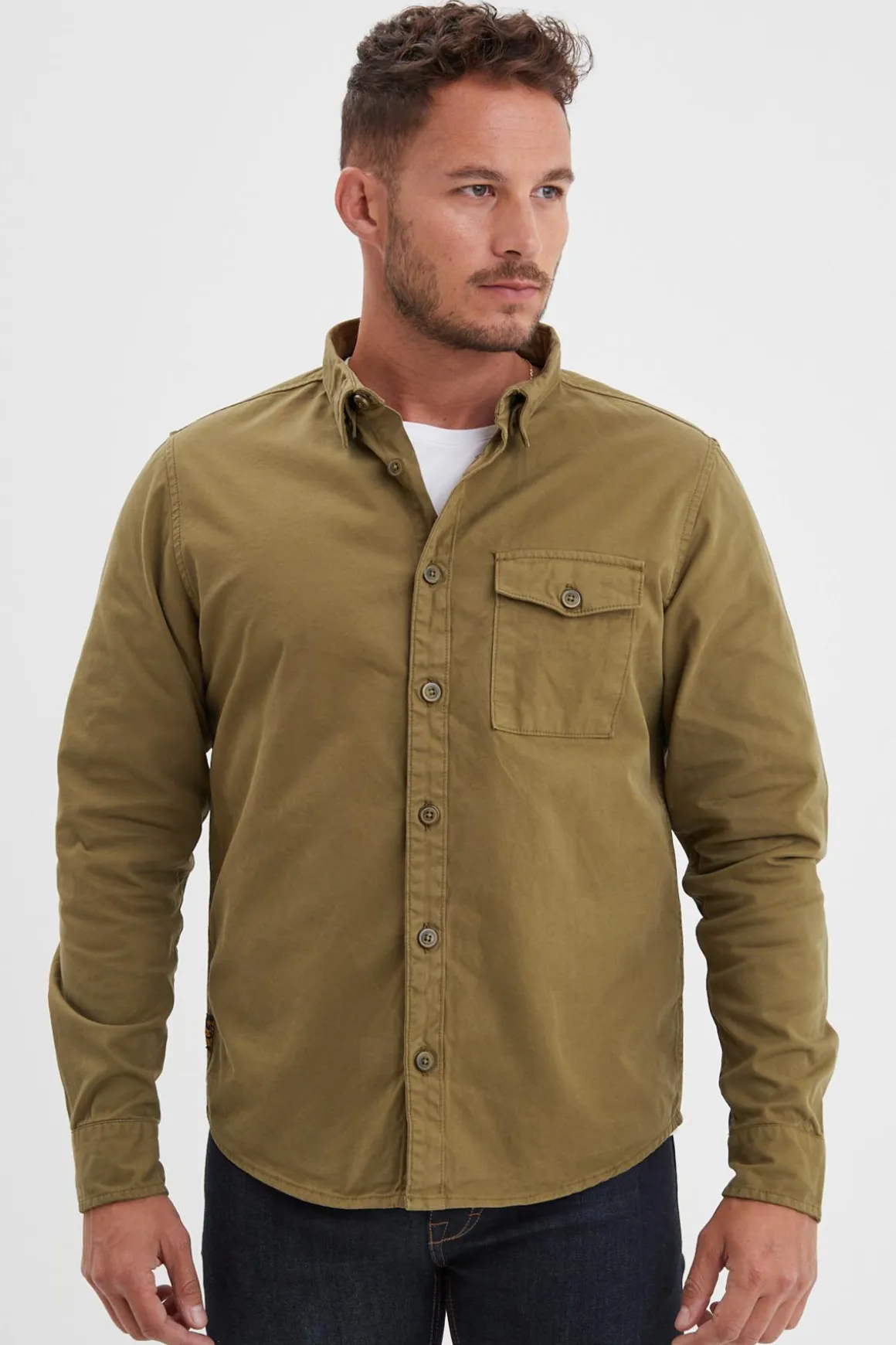 Chemise Homme Daytona Vassar Prescott Twill Sage Stone