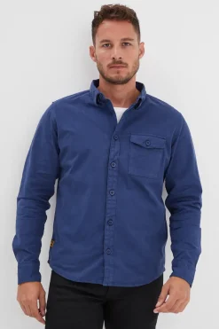 Chemise Homme Daytona Vassar Prescott Twill Bleu De Chine