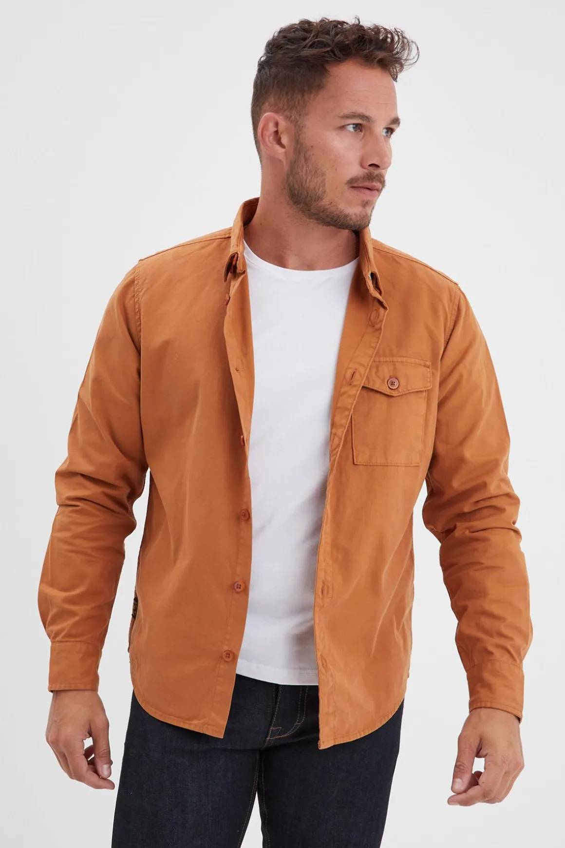Chemise Homme Daytona Vassar Prescott Twill Cognac