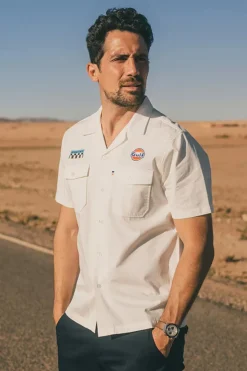 Chemise Homme Gulf Chemise Shm04-003 Ecru