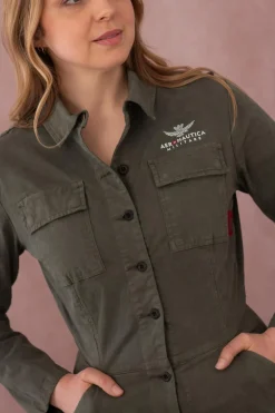 Jupe/Robe Femme Aeronautica Militare Tu128Dct3221 07262 Verde Militare