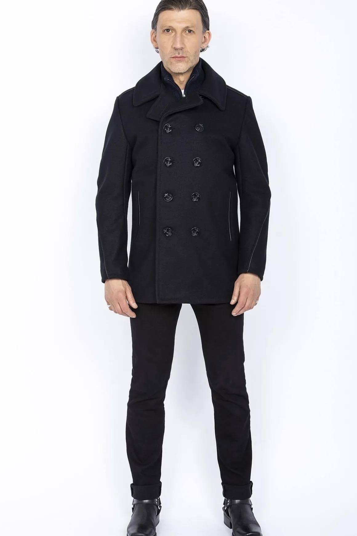 Manteau Homme Schott Caban 740C Navy