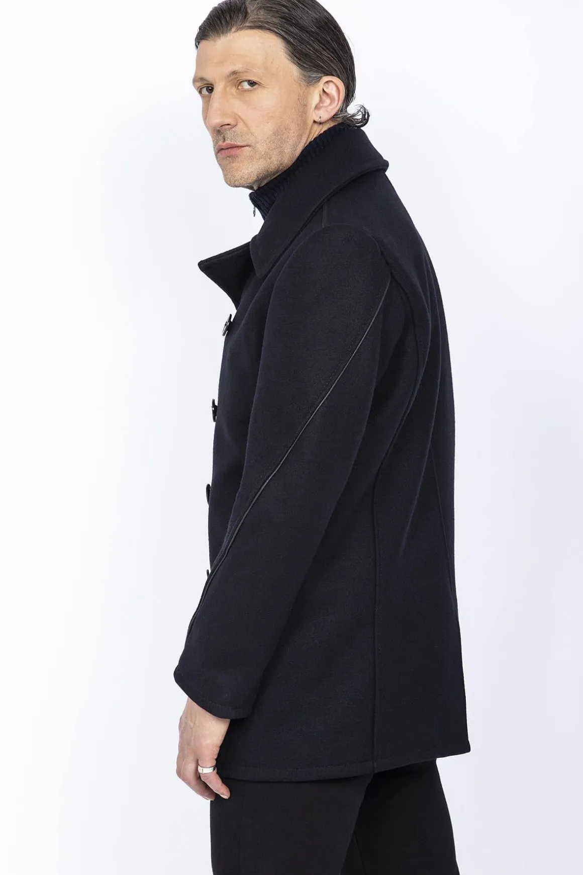 Manteau Homme Schott Caban 740C Navy