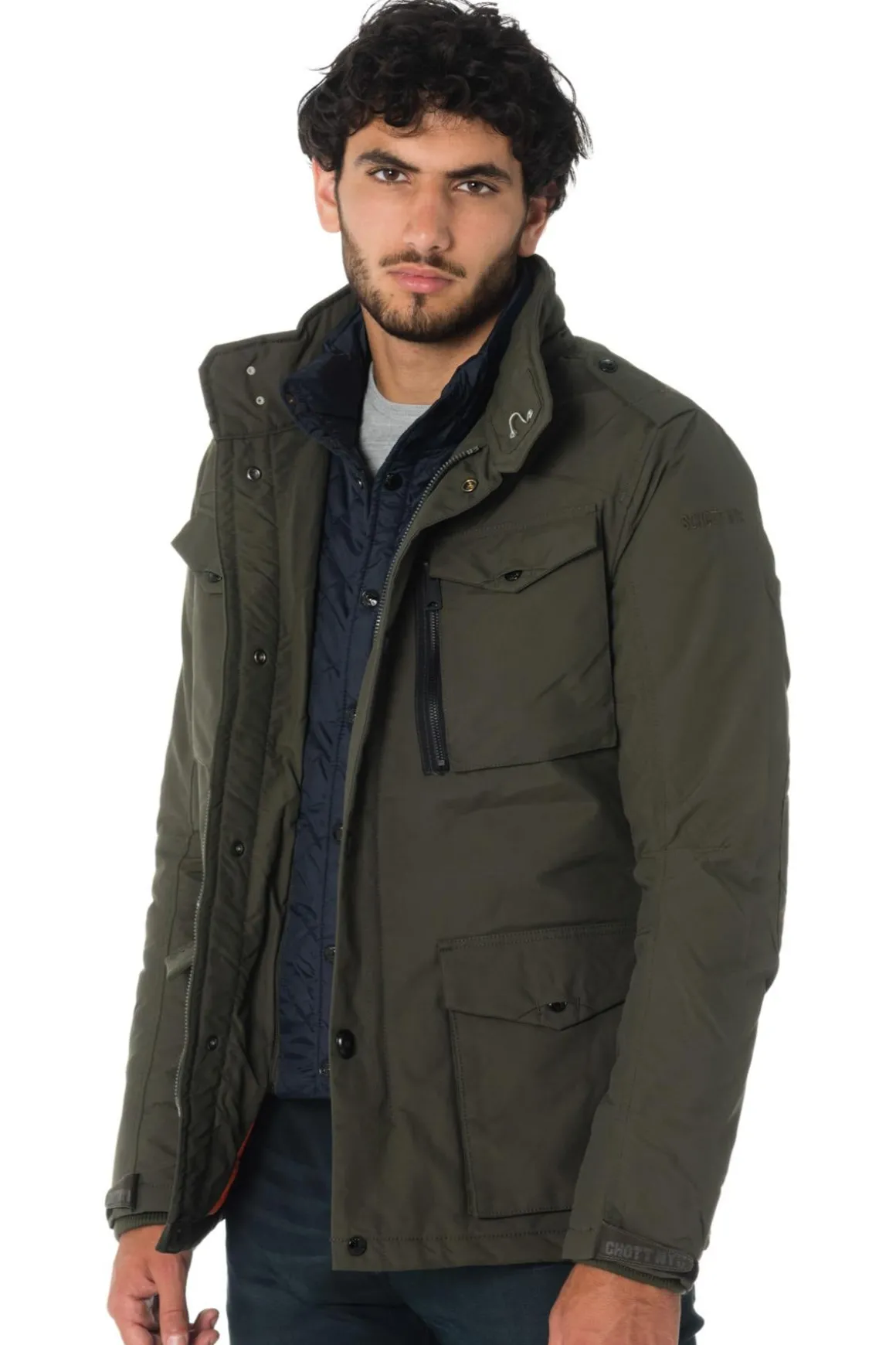 Manteau Homme Schott Field Kaki