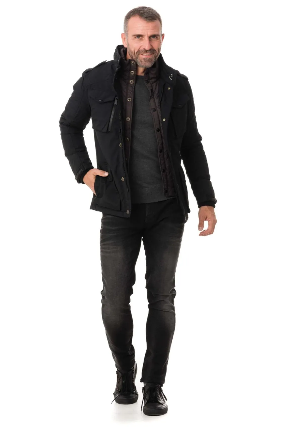 Manteau Homme Schott Field Noir