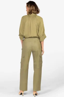 Pantalon Femme Ibana Pleuni Moss Green