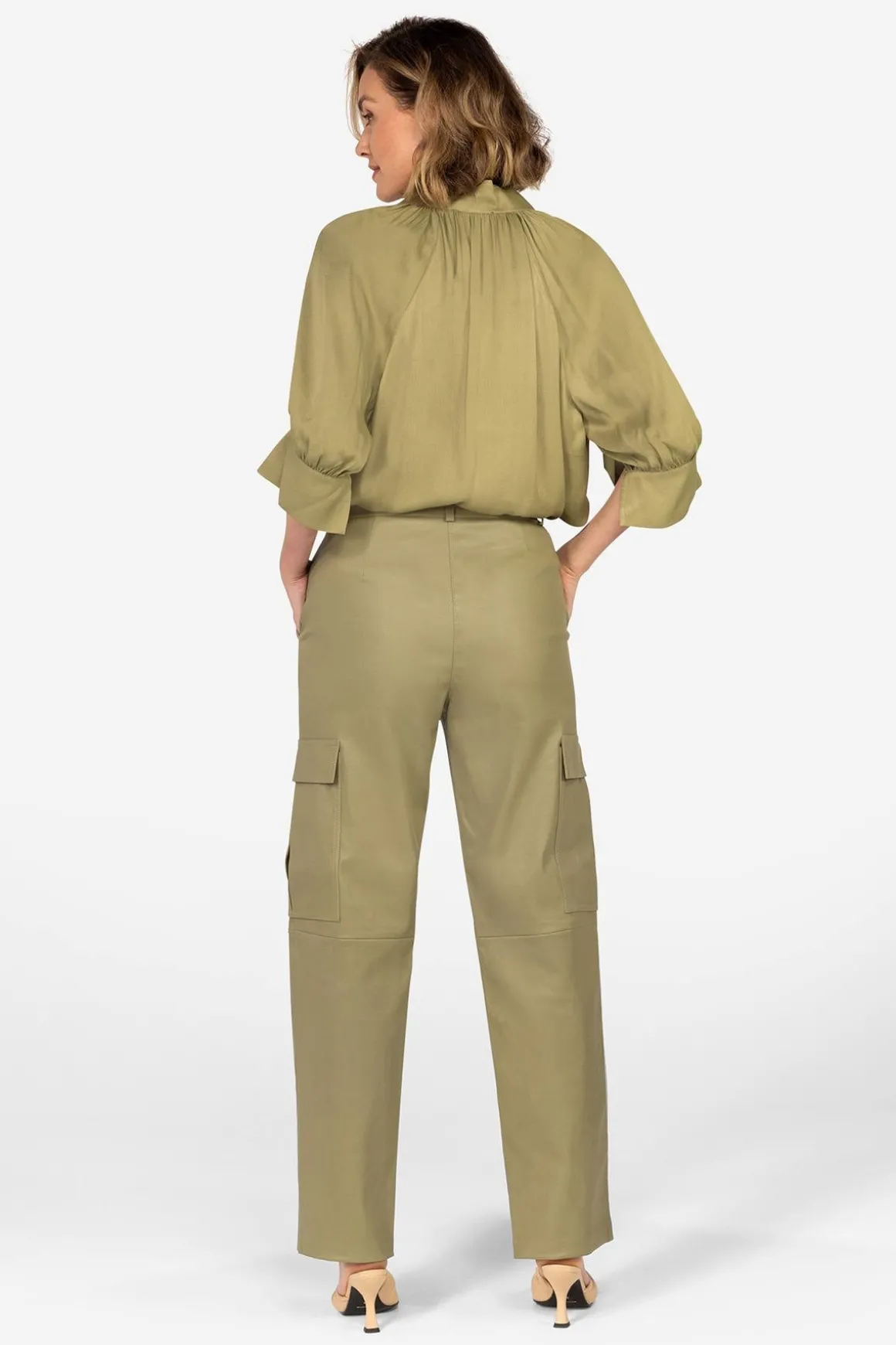 Pantalon Femme Ibana Pleuni Moss Green