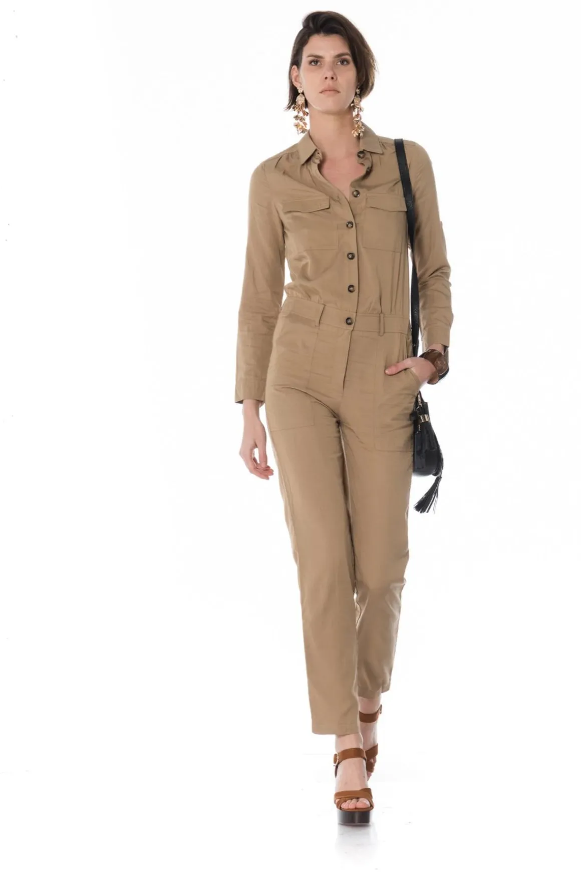 Pantalon Femme La Petite Étoile Sabrin Beige Safari
