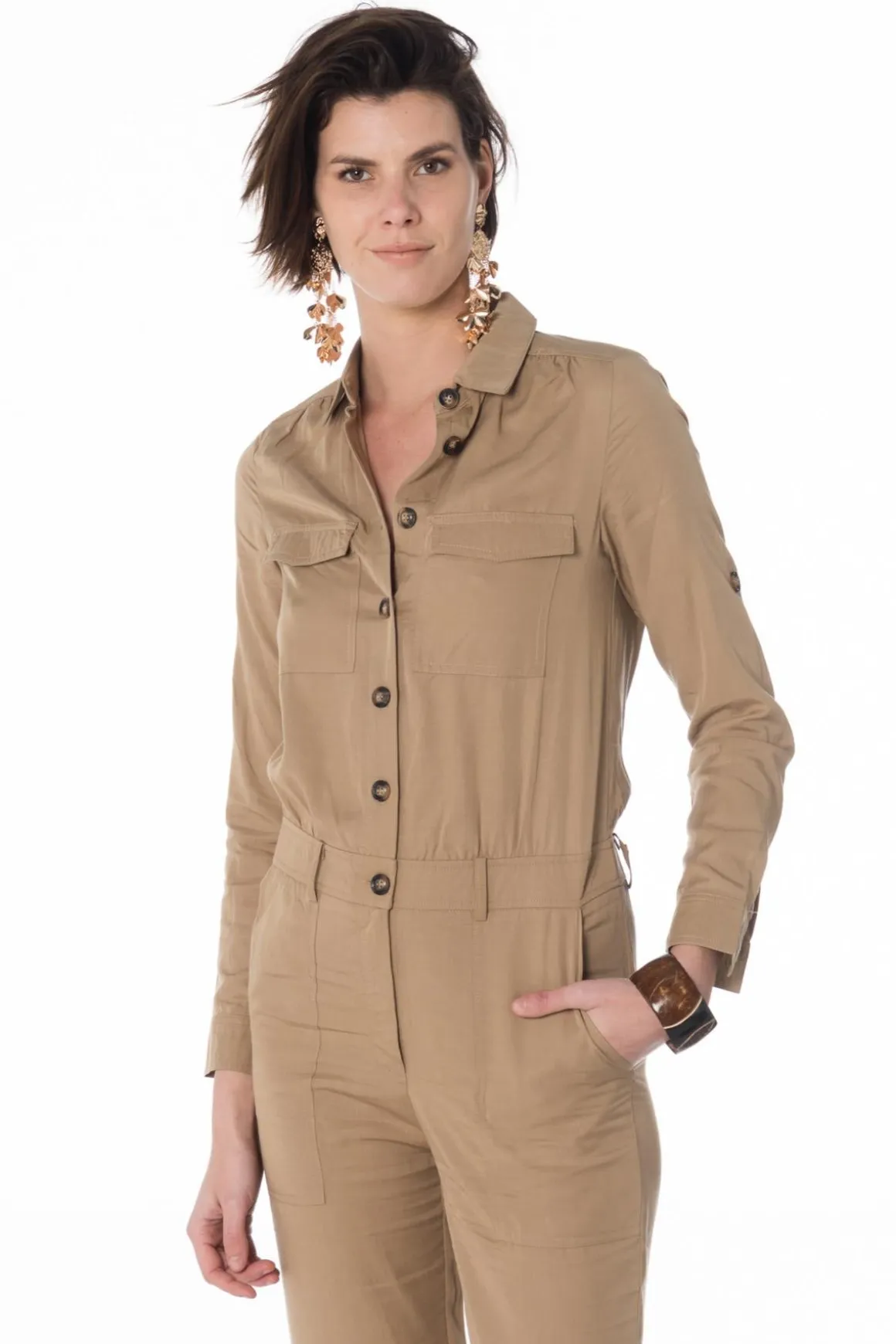 Pantalon Femme La Petite Étoile Sabrin Beige Safari