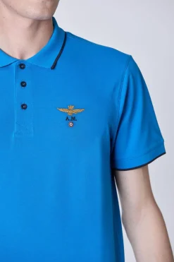 Polo Homme Aeronautica Militare Po1308P82 21307 Medium Blue