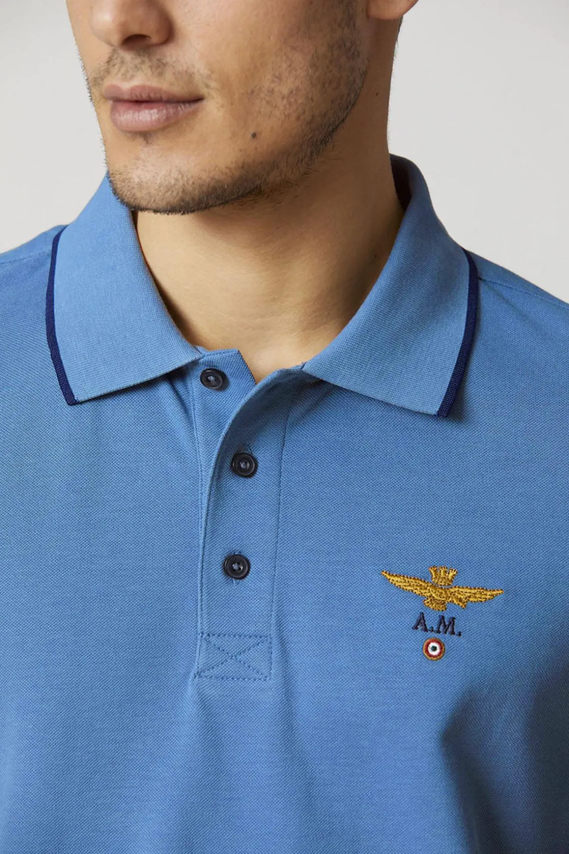 Polo Homme Aeronautica Militare Po1308P82 21287 Sky Blue