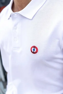 Polo Homme Marine Nationale Aeronef Mn White