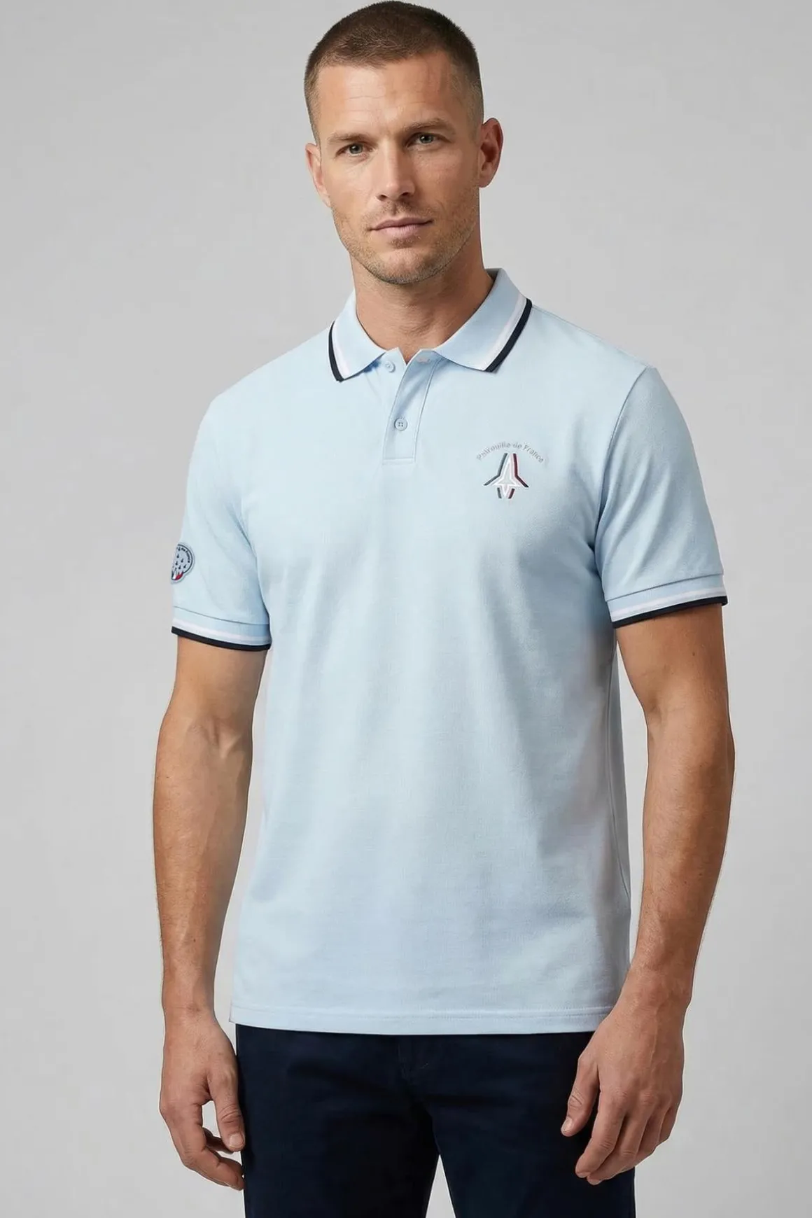 Polo Homme Patrouille De France General Arc Sky Blue