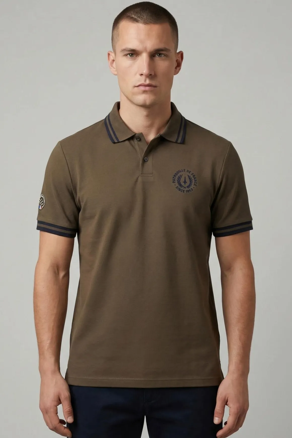 Polo Homme Patrouille De France Royal Arc Kaki Beige