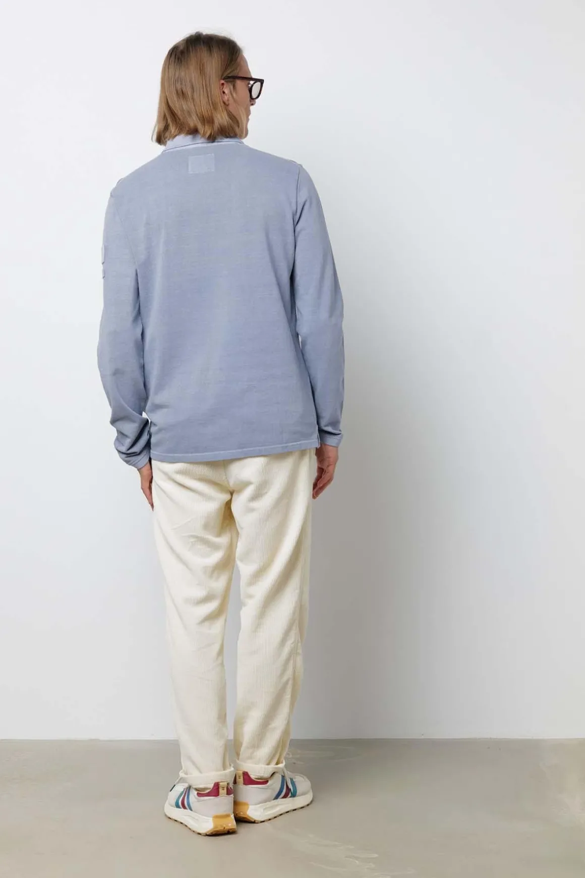 Polo Homme Steve Mcqueen Chain Polo Ls Smocked Blu