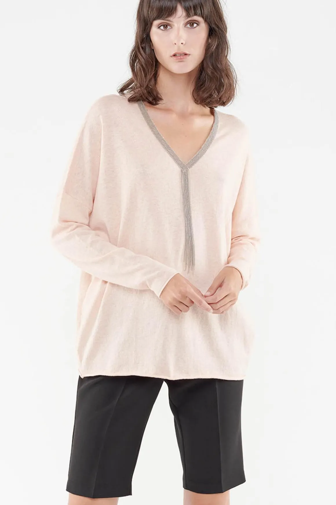 Pull/Sweatshirt Femme Le Temps Des Cerises Pull F Manae Cream Tan