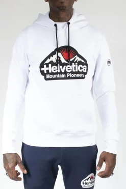 Pull/Sweatshirt Homme Helvetica Mountain Pioneers Dieppe White