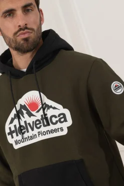 Pull/Sweatshirt Homme Helvetica Mountain Pioneers Wingo Kaki