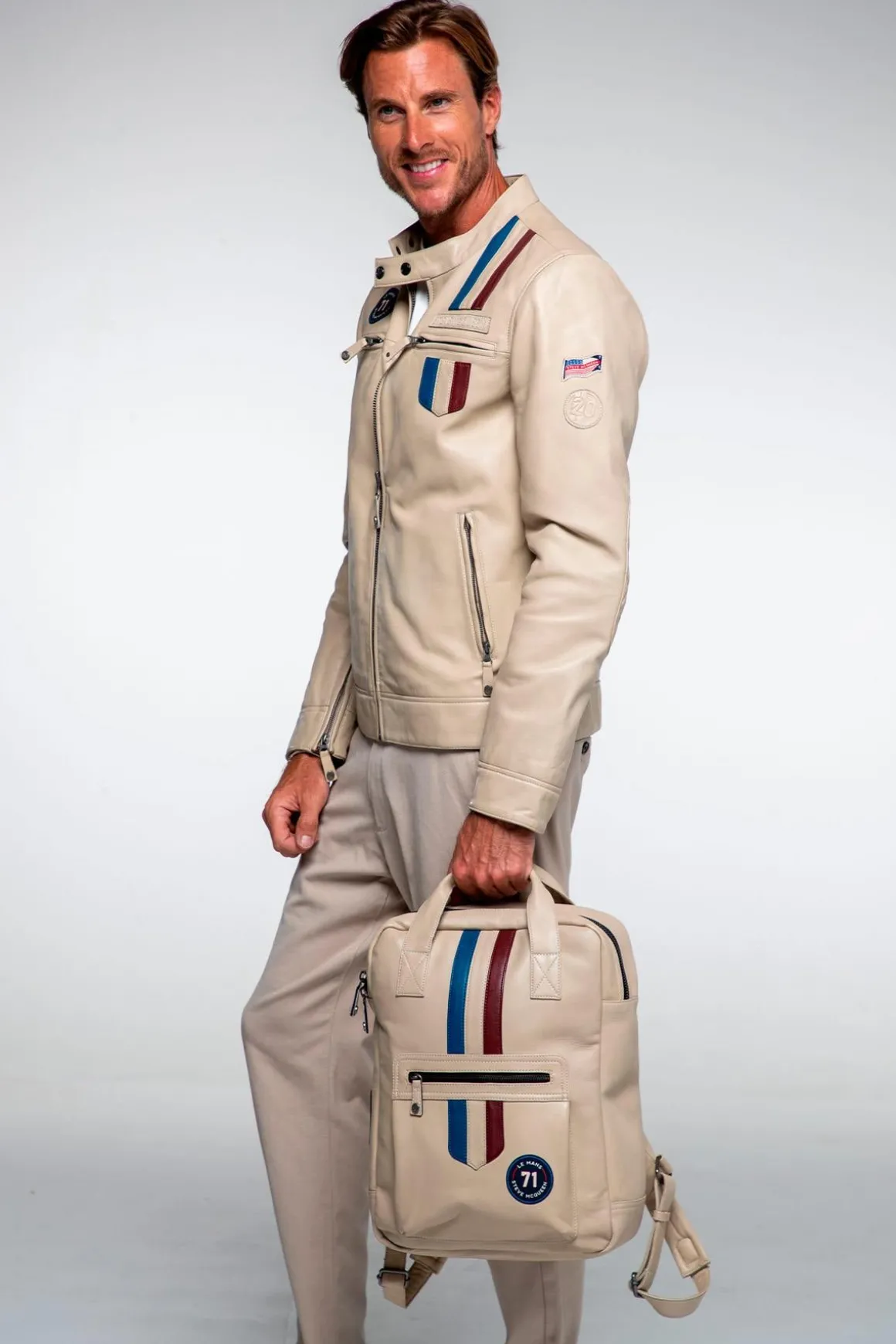 Sacs Homme Steve Mcqueen Texas Backpack Ecru