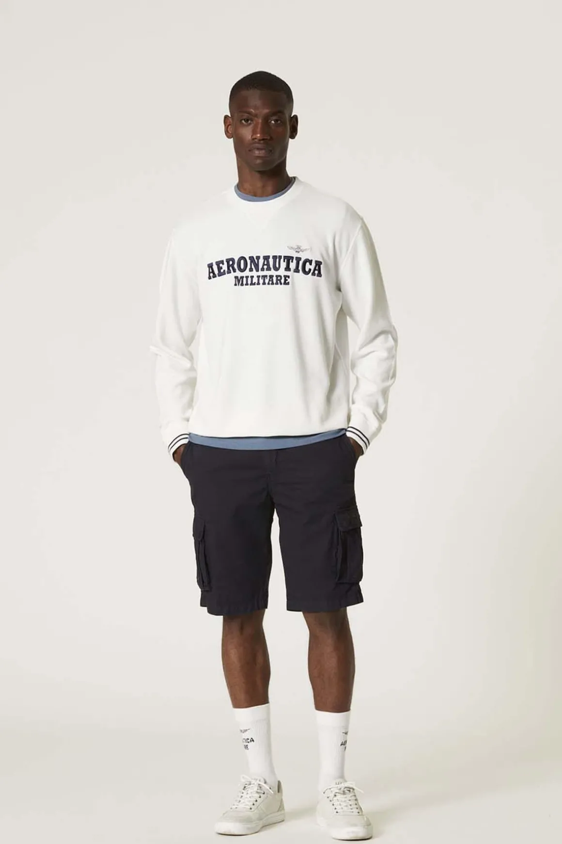 Short Homme Aeronautica Militare 231Be066Ct1122 08312 Blue Black