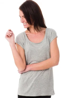 Tee Shirt Femme Kaporal Agnes Light Grey Melanged P17