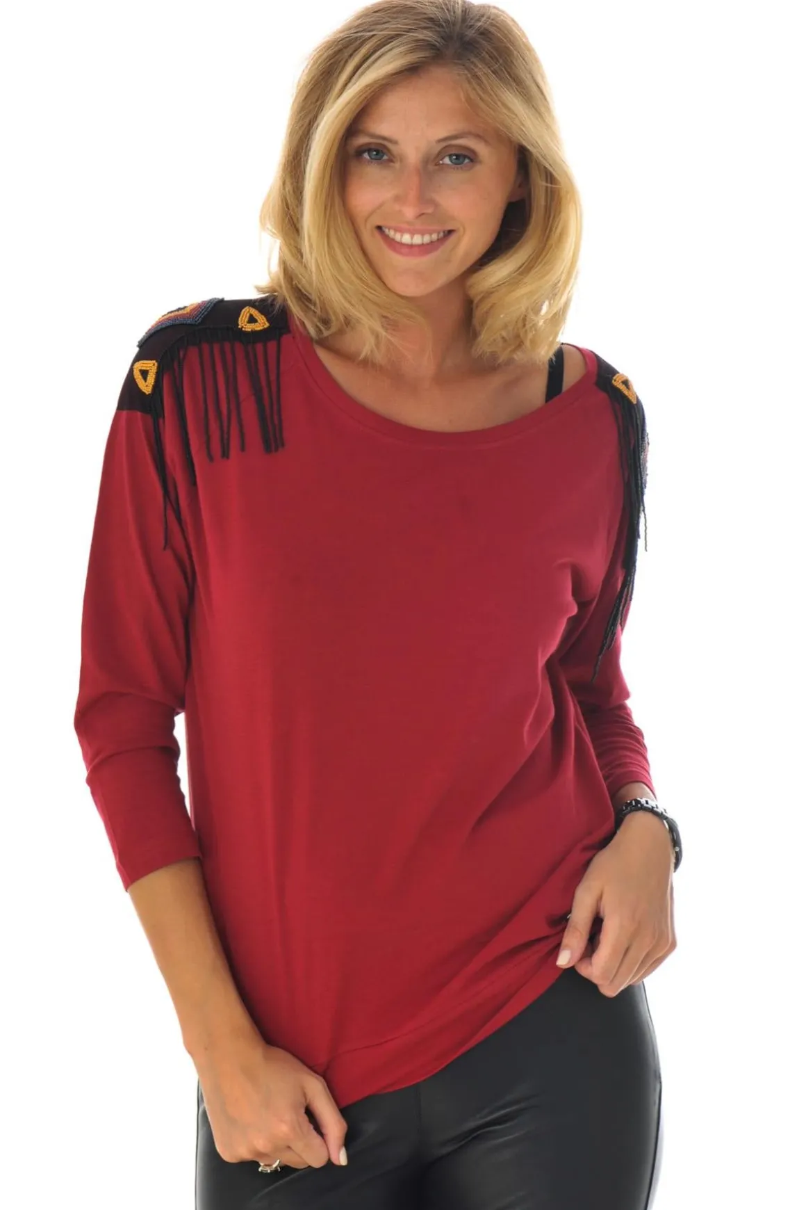 Tee Shirt Femme Kaporal Teen Bordeaux H16