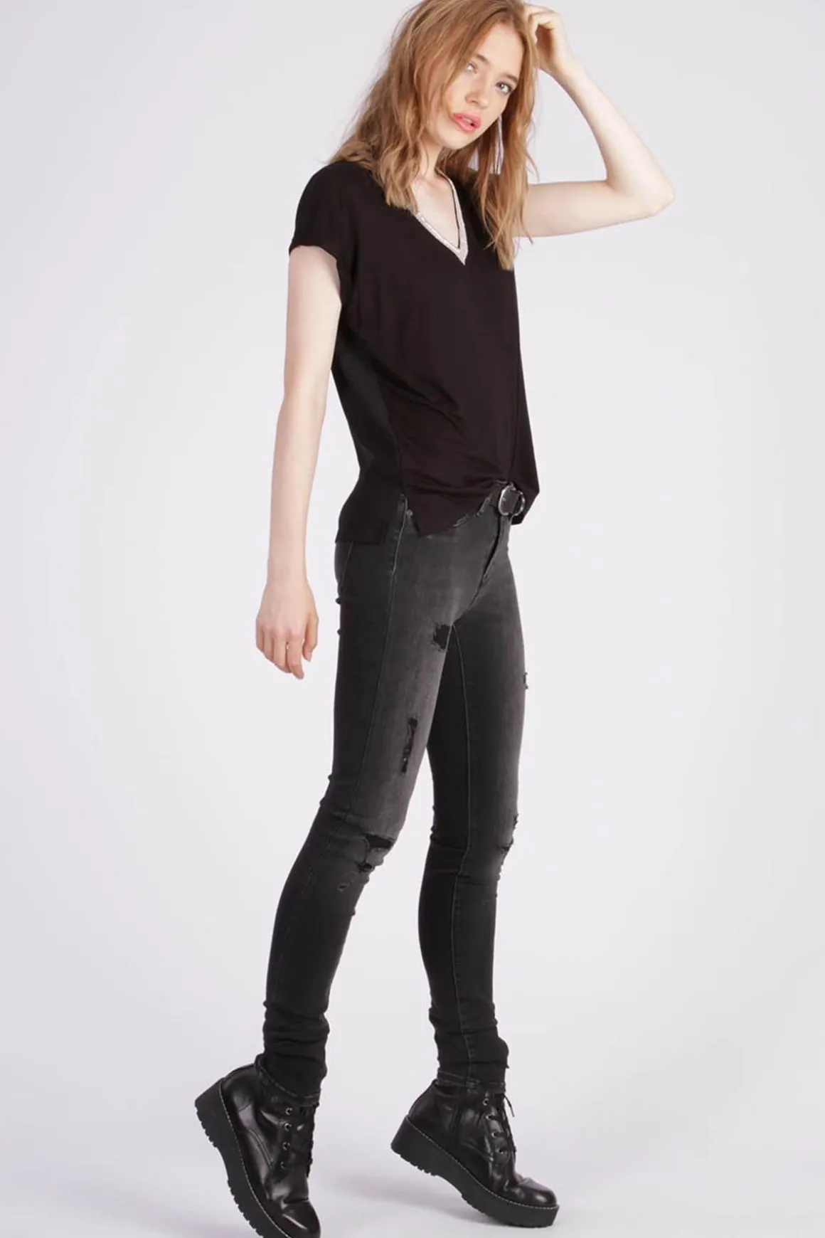 Tee Shirt Femme Kaporal Xoti Black