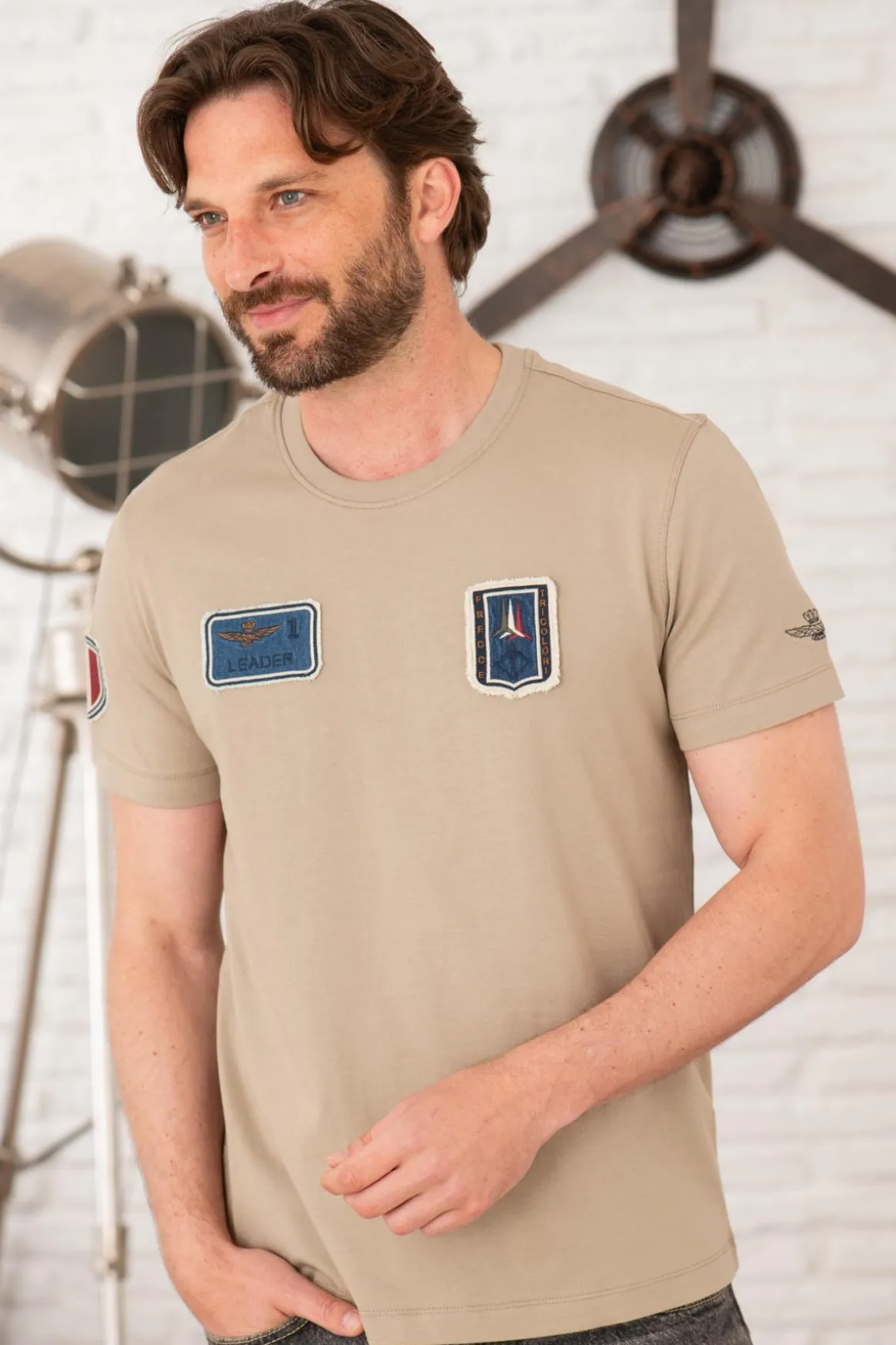 Tee Shirt Homme Aeronautica Militare Ts2411J634 57591 Dune Beige
