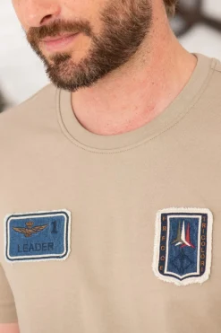 Tee Shirt Homme Aeronautica Militare Ts2411J634 57591 Dune Beige