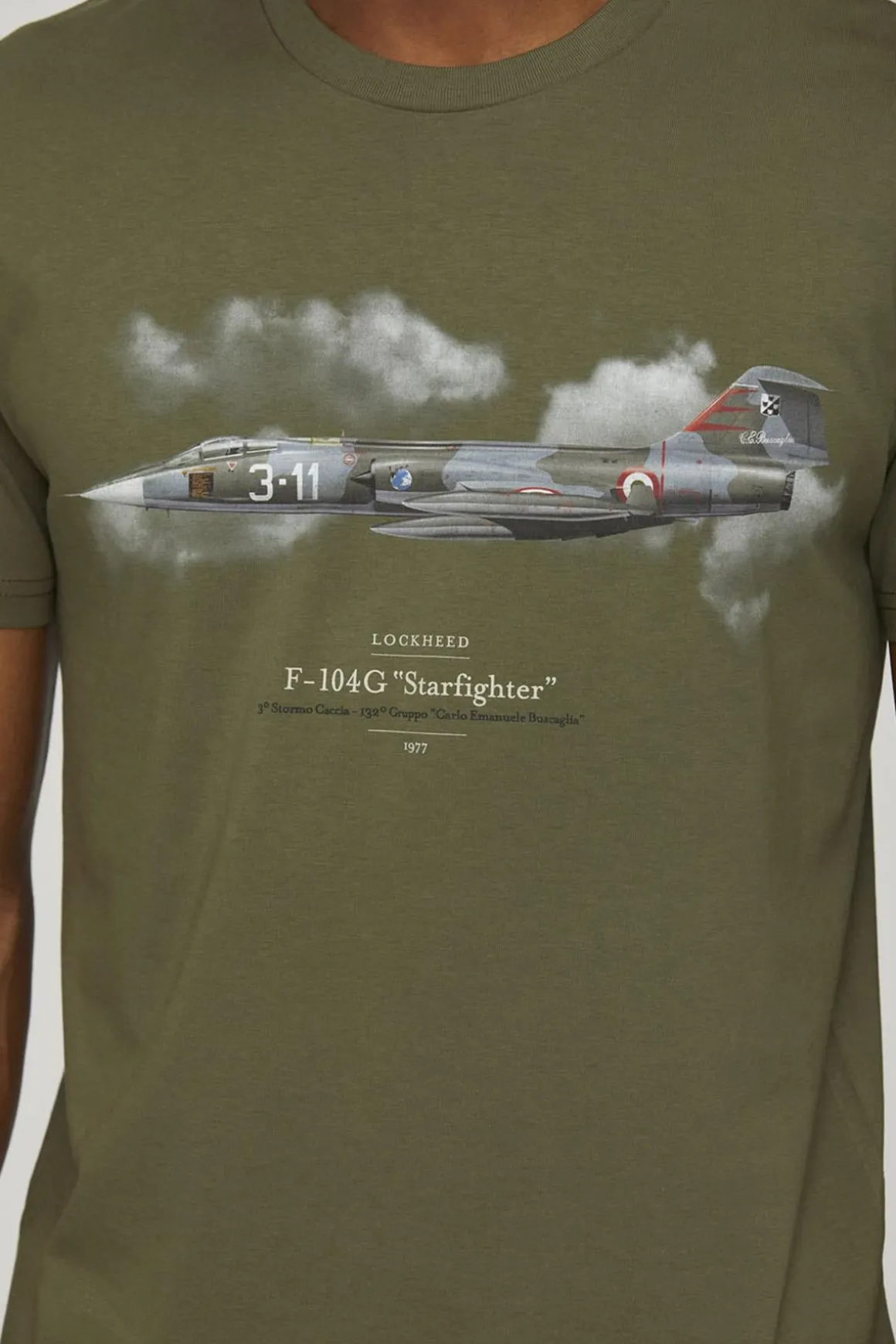 Tee Shirt Homme Aeronautica Militare Ts2254J607 39291 Verde Oscuro