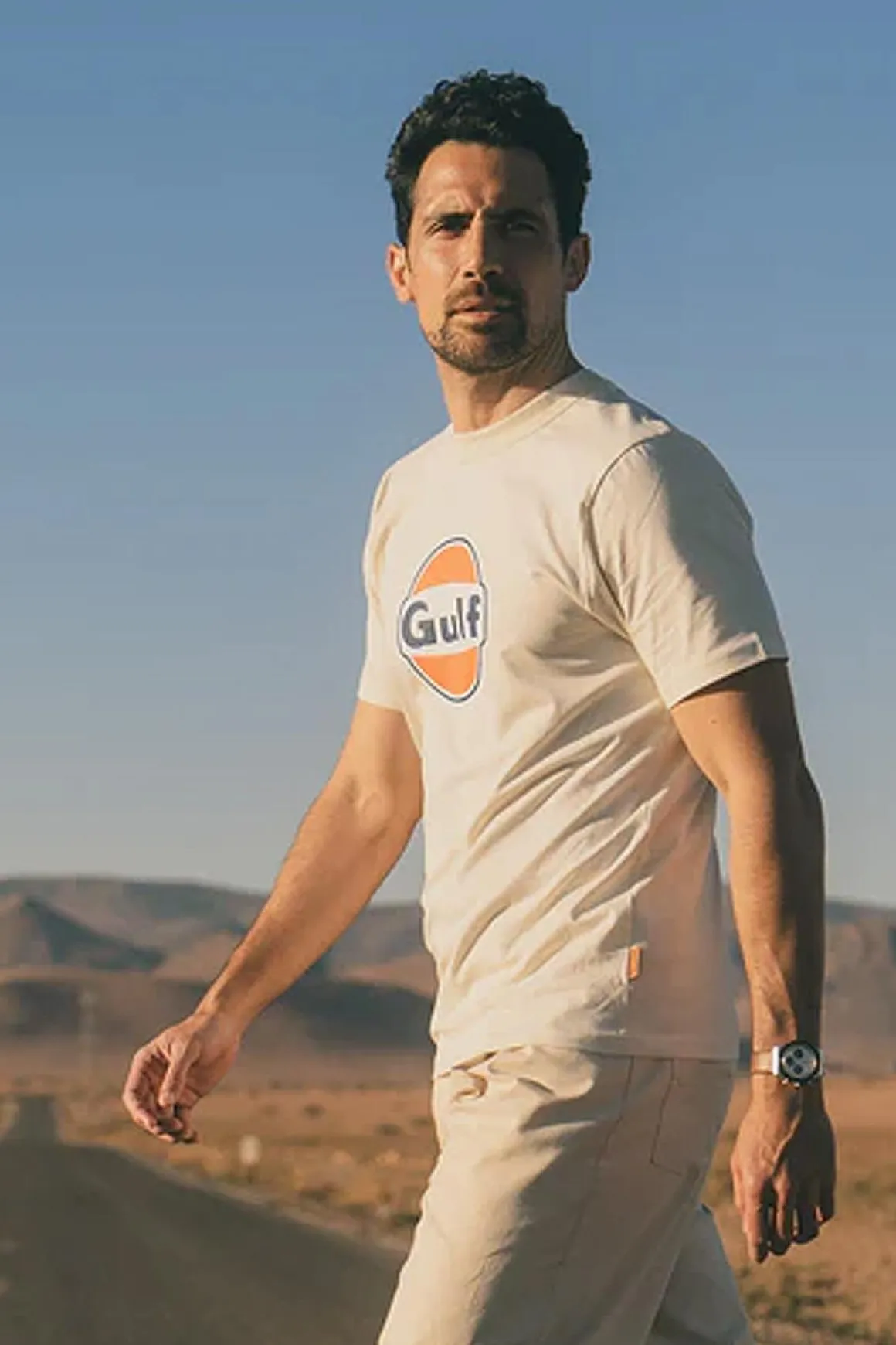 Tee Shirt Homme Gulf Tee Shirt Tsm05-003 Ecru
