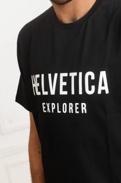 Tee Shirt Homme Helvetica Mountain Pioneers Barwin Black