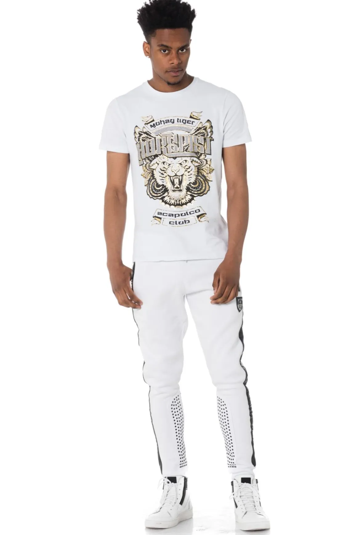 Tee Shirt Homme Horspist Dallas M500 White Gold
