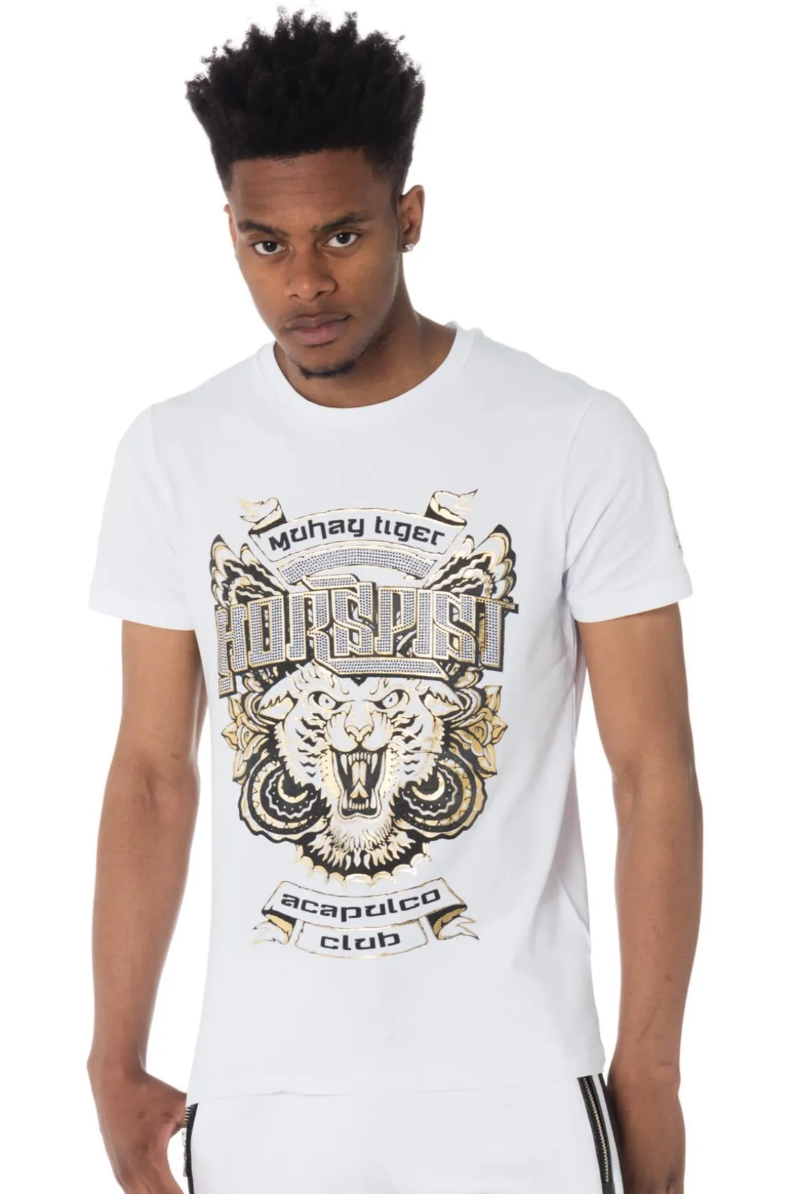 Tee Shirt Homme Horspist Dallas M500 White Gold