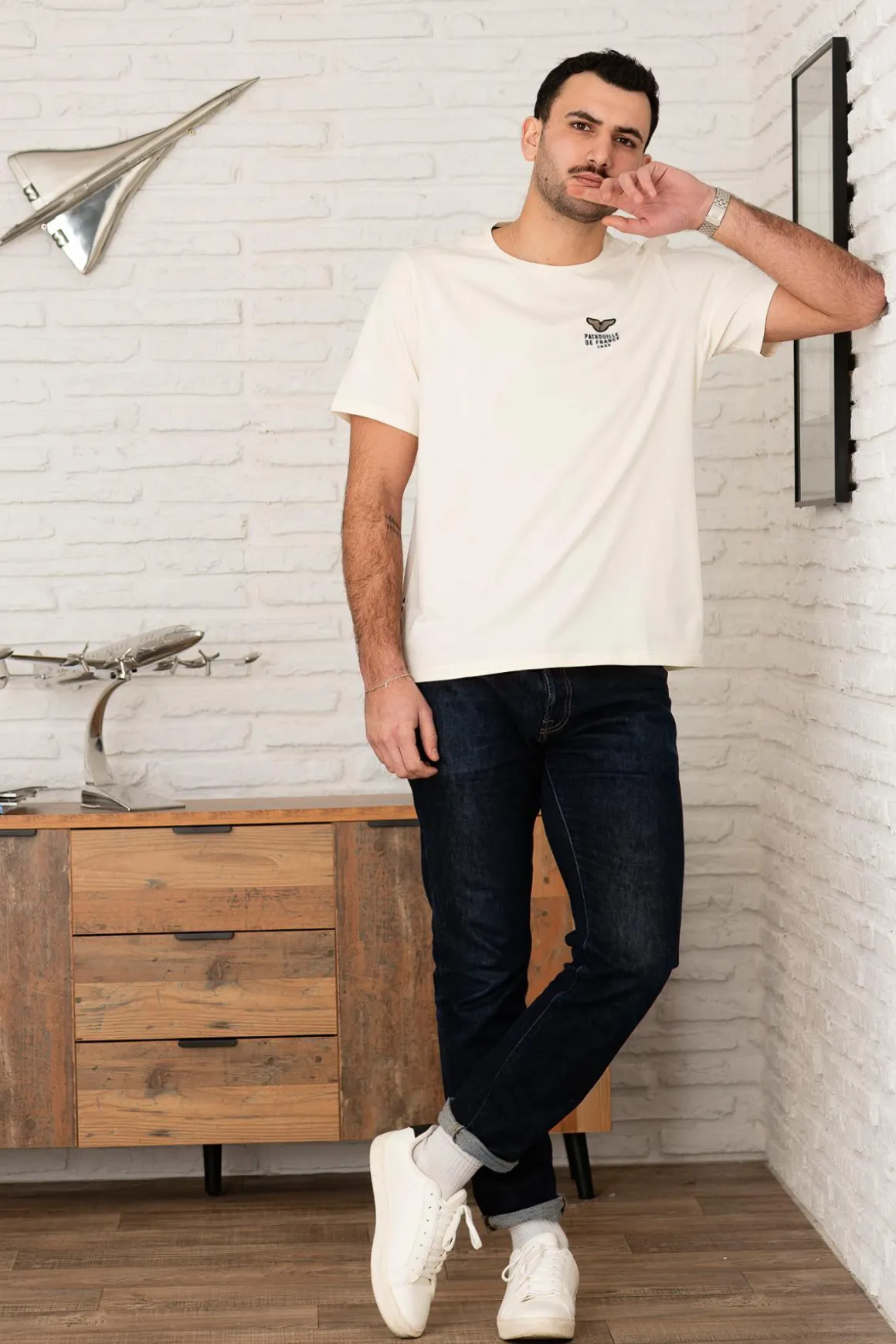 Tee Shirt Homme Patrouille De France Wing Olyh Optic White