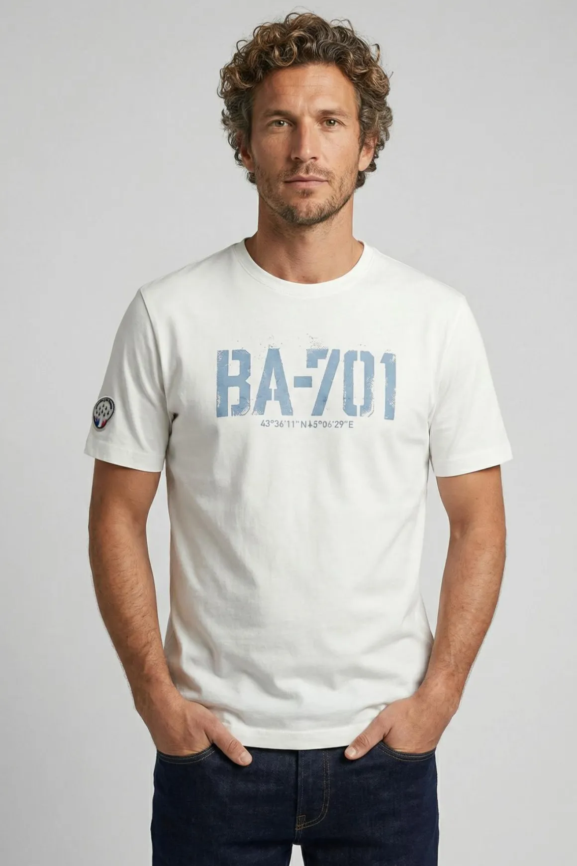 Tee Shirt Homme Patrouille De France Ba-701 Mercerise Off White