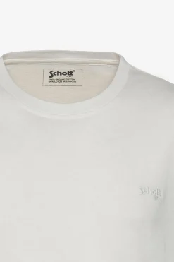 Tee Shirt Homme Schott Tsbase01 Washed Black / Off White