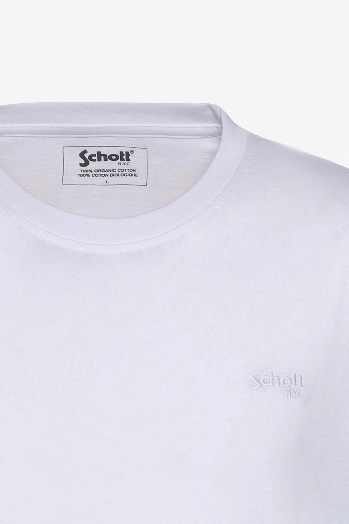 Tee Shirt Homme Schott Tsbase01 White / White