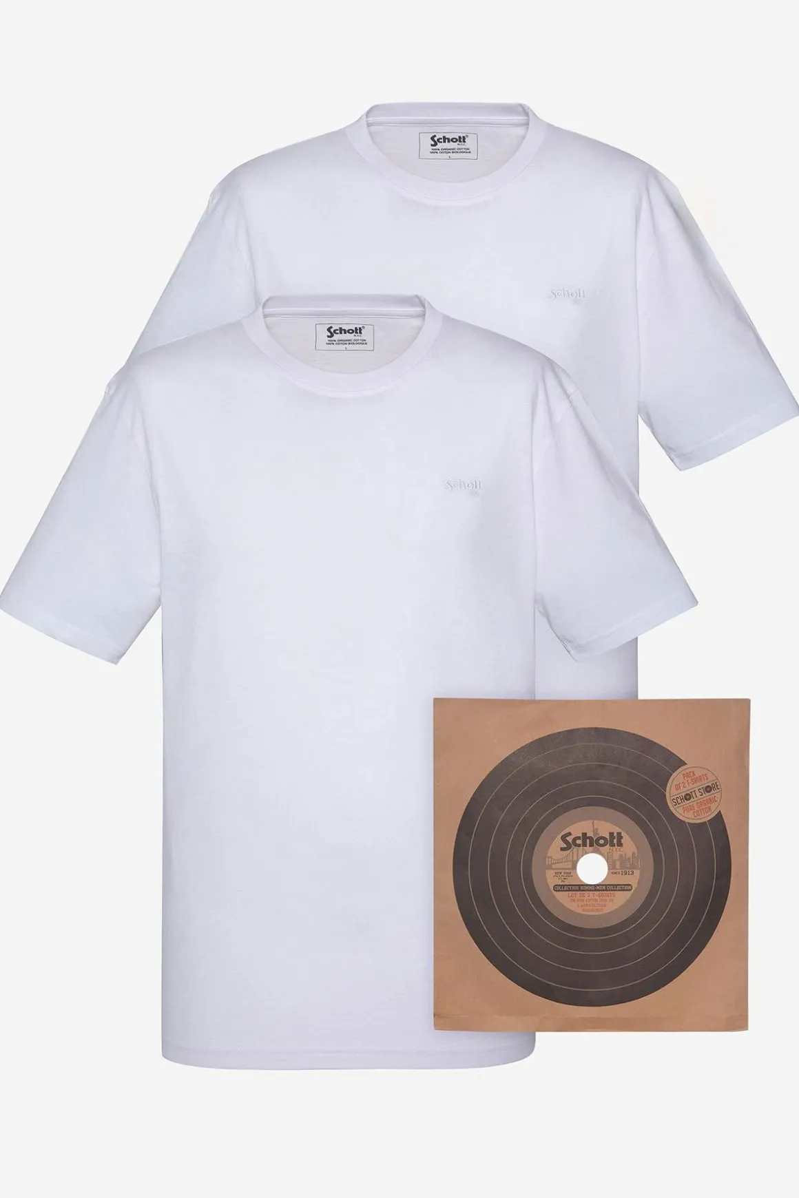 Tee Shirt Homme Schott Tsbase01 White / White