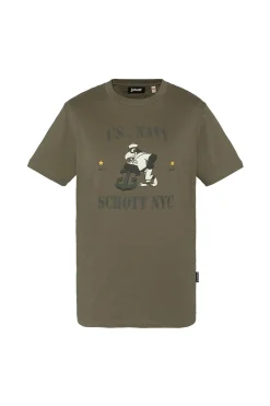 Tee Shirt Homme Schott Tsparksley Kaki
