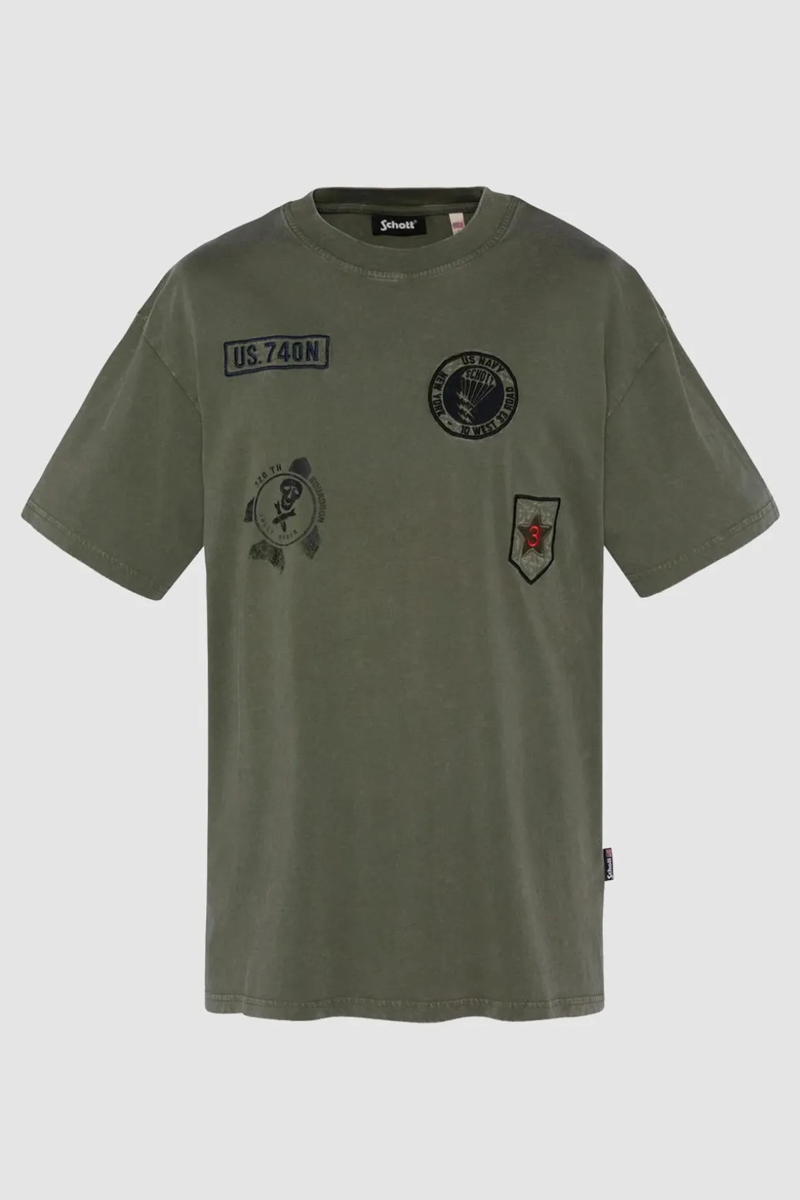 Tee Shirt Homme Schott Tstanner Kaki