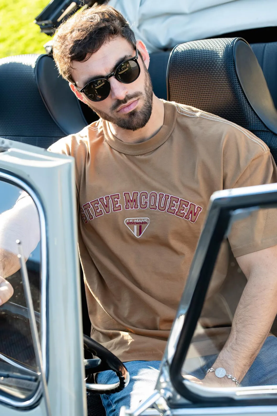 Tee Shirt Homme Steve Mcqueen Tee Shirt Tsm08-103 Tobacco