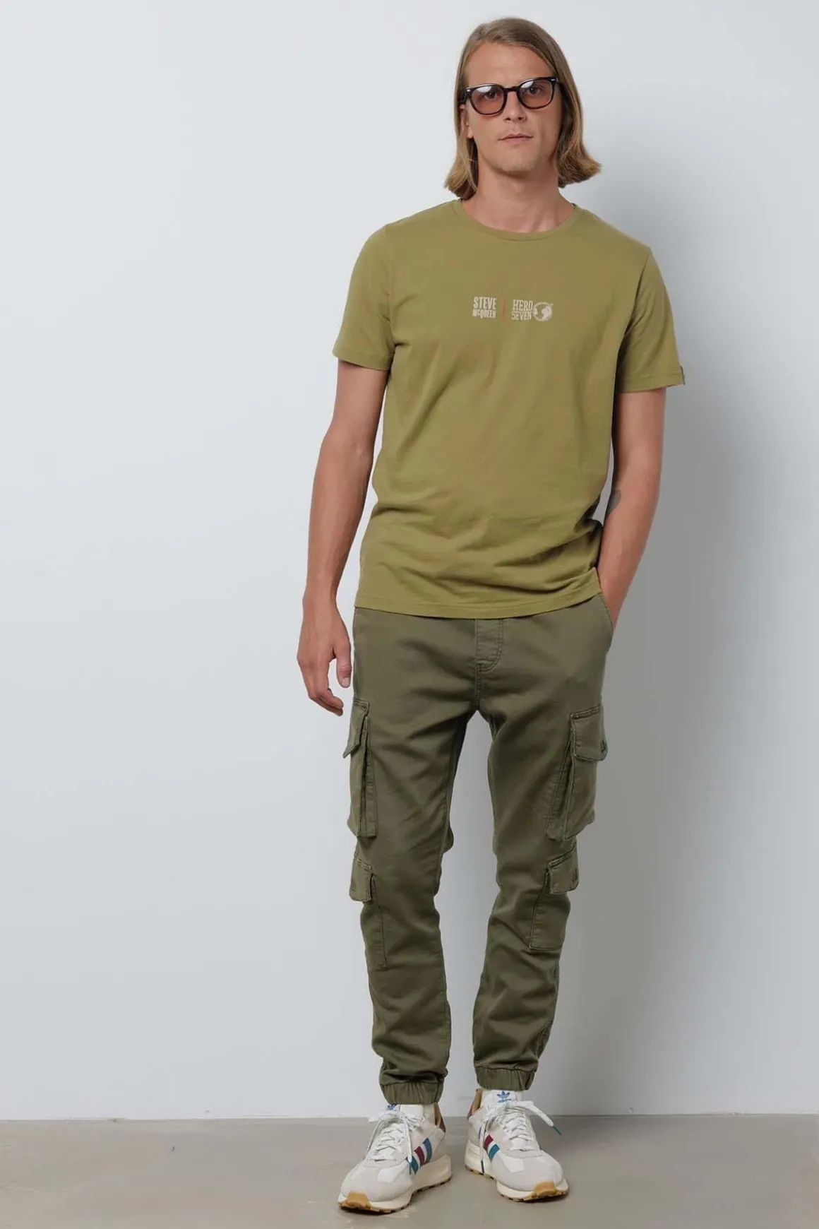 Tee Shirt Homme Steve Mcqueen Face To Face Pressed Oliv H22106