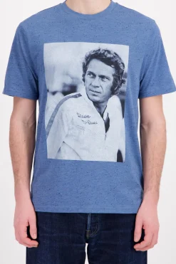 Tee Shirt Homme Steve Mcqueen Tsm10-102 Bleu Injecte
