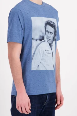 Tee Shirt Homme Steve Mcqueen Tsm10-102 Bleu Injecte