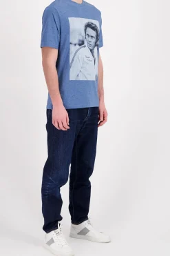 Tee Shirt Homme Steve Mcqueen Tsm10-102 Bleu Injecte