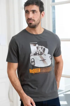 Tee Shirt Homme Steve Mcqueen Machine Asphalte